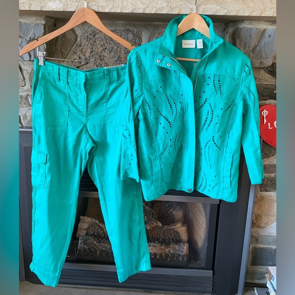 Chicos Eyelet Linen Jacket - Picture 13 of 15